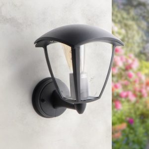 Foto principale Lanterna da parete Ronse up Nera IP44 1 x E27 M LEDME