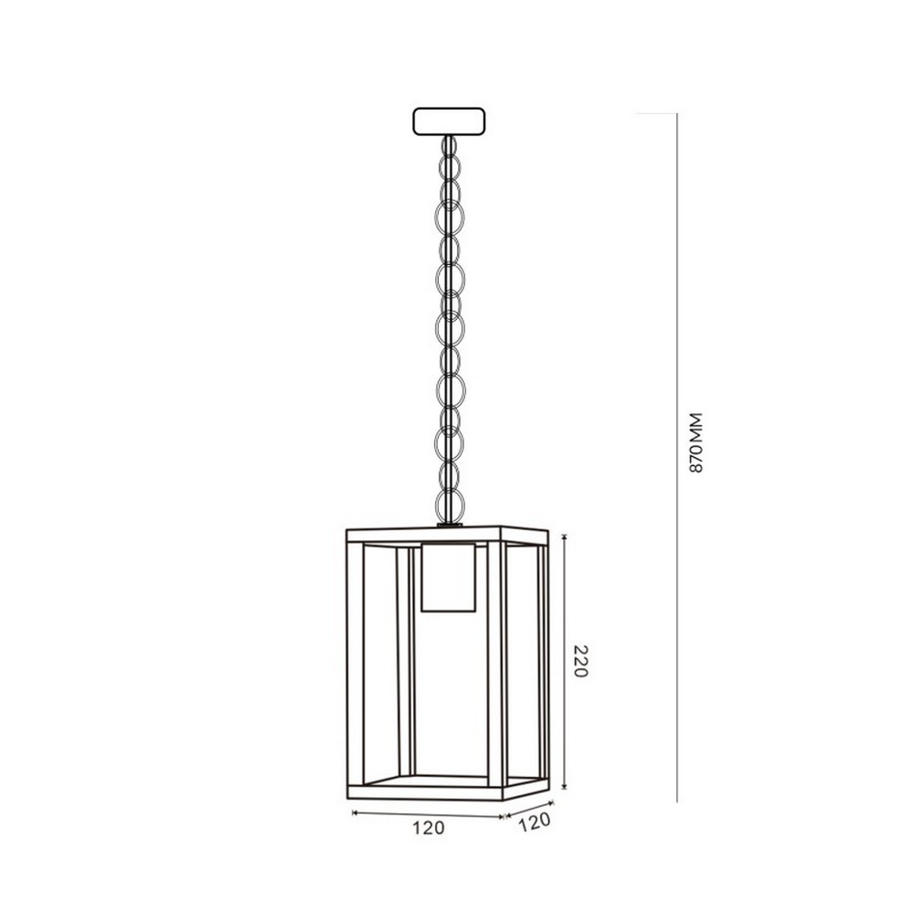Lanterna da soffitto Ducte Nera IP44 1 x E27 M LEDME - Foto 1