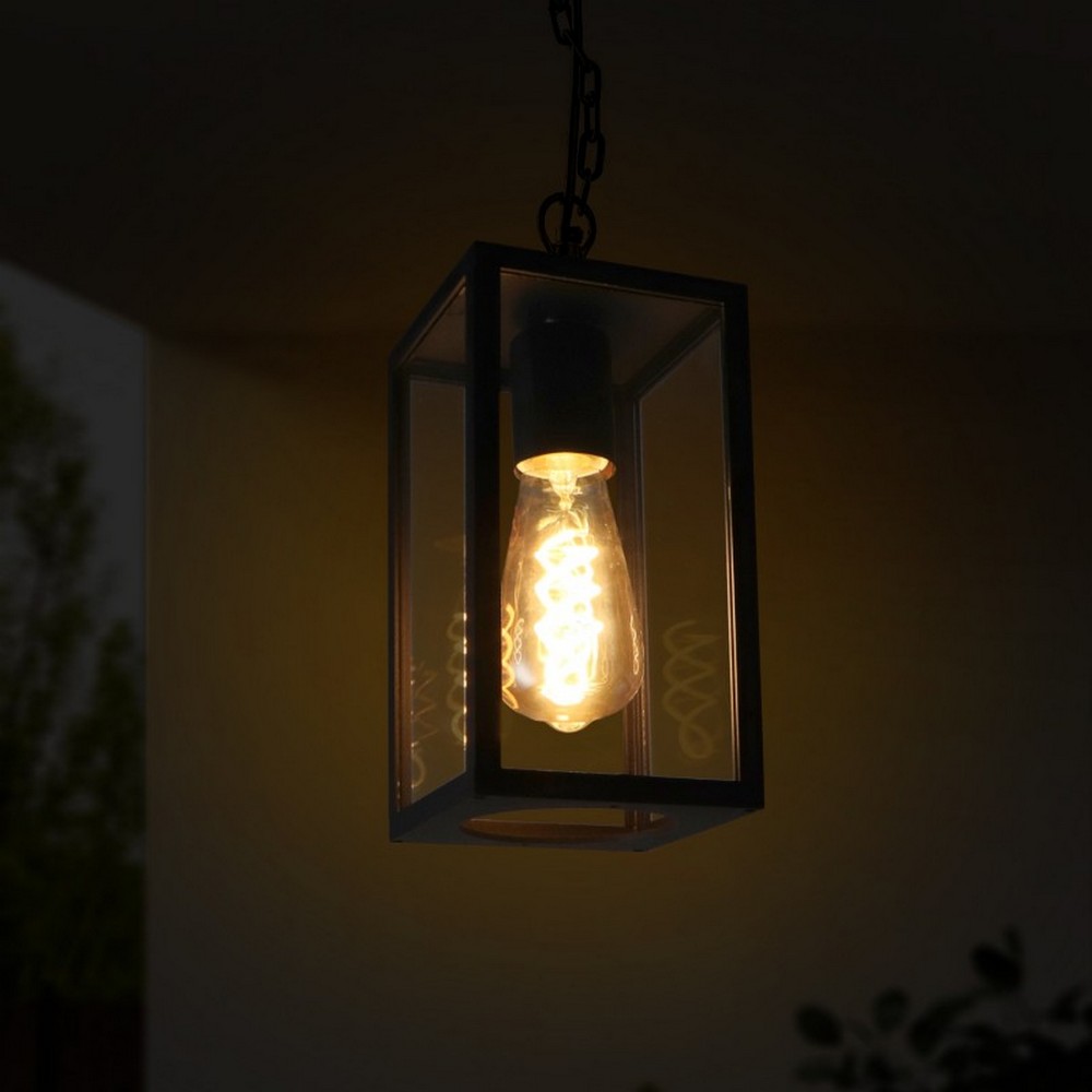 Lanterna da soffitto Ducte Nera IP44 1 x E27 M LEDME - Foto 2