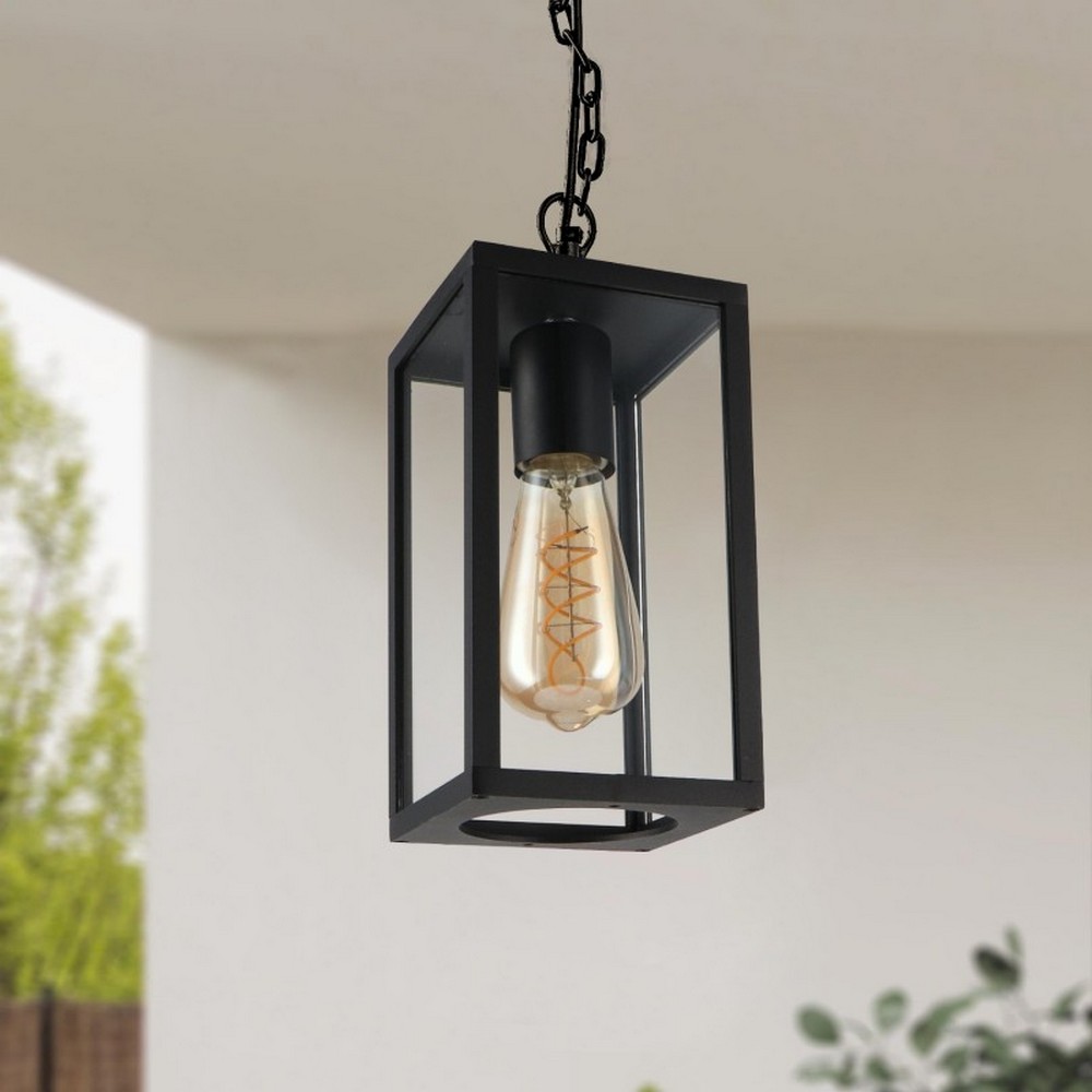 Foto principale Lanterna da soffitto Ducte Nera IP44 1 x E27 M LEDME