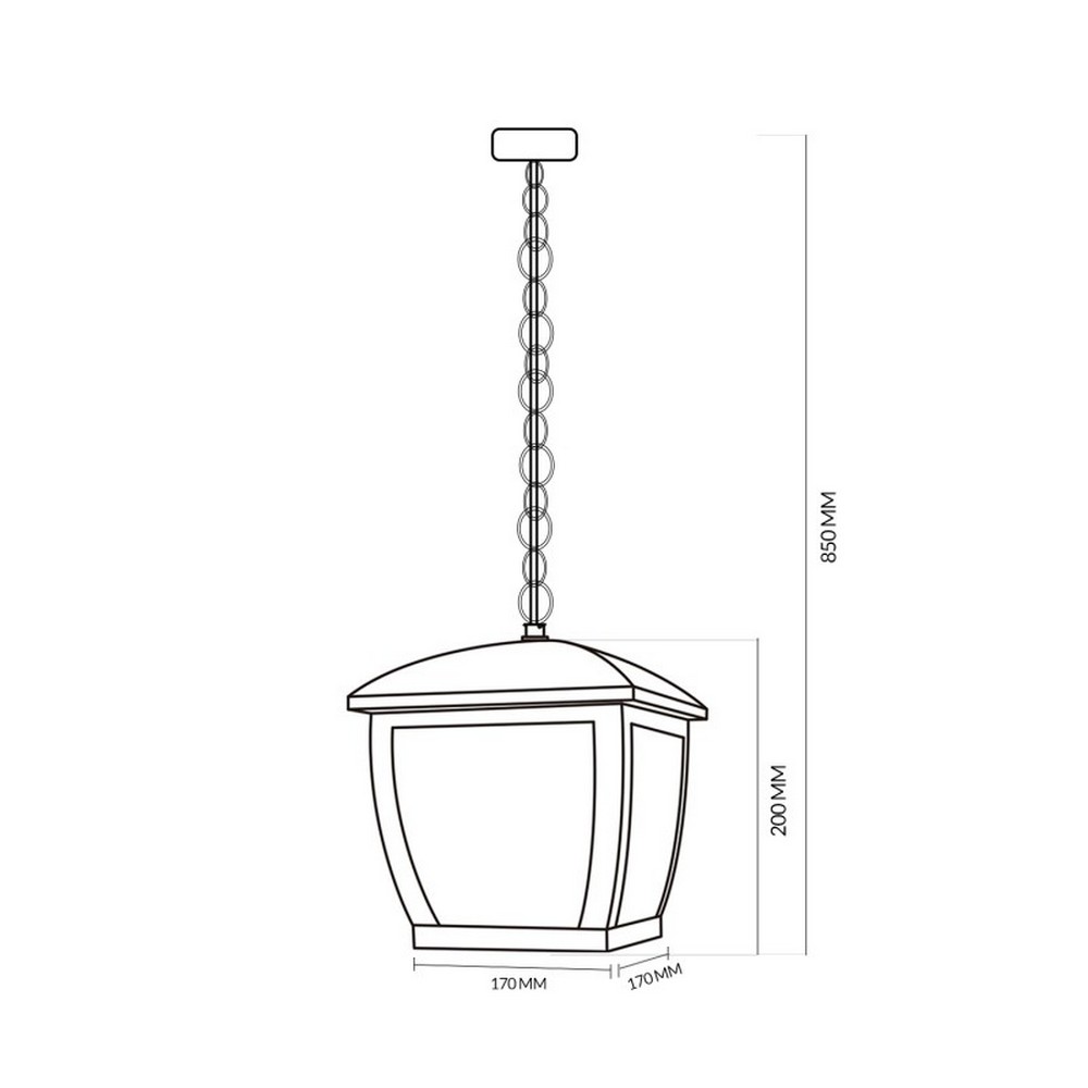 Lanterna da soffitto House Nera IP44 1 x E27 M LEDME - Foto 1