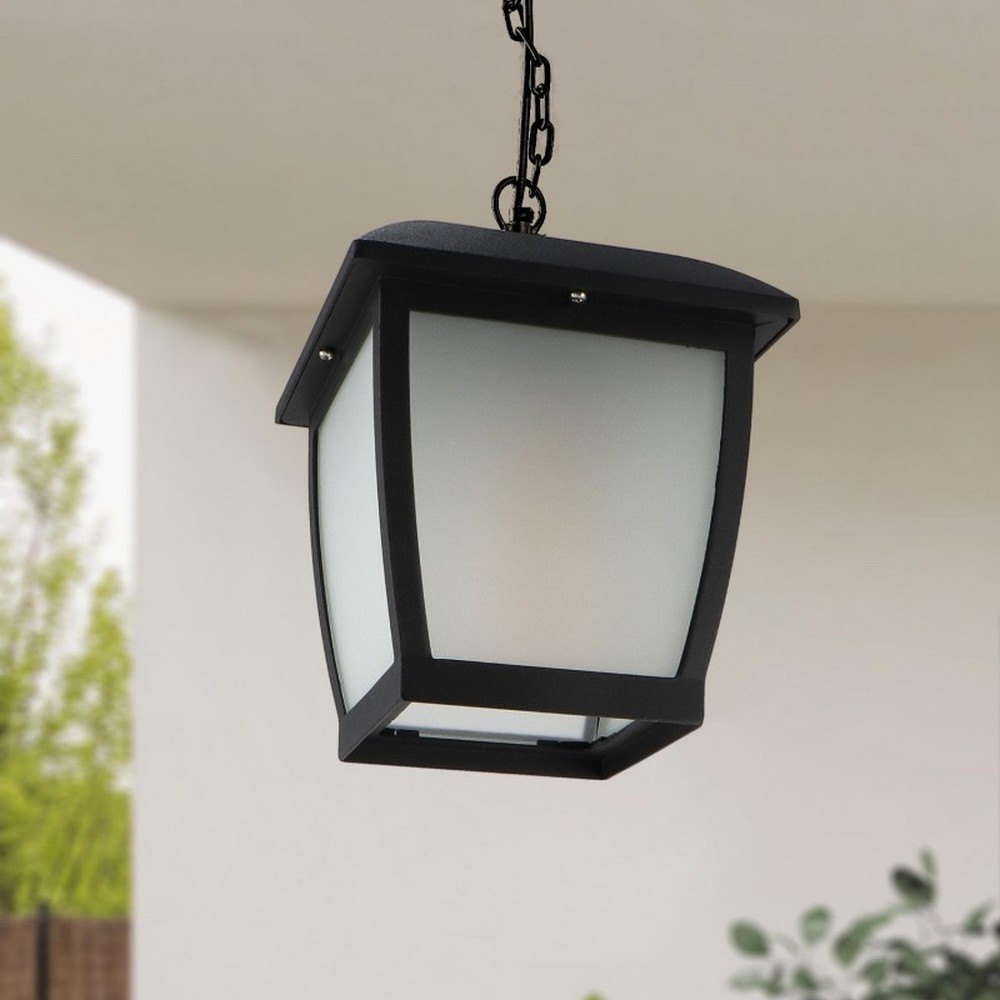 Foto principale Lanterna da soffitto House Nera IP44 1 x E27 M LEDME