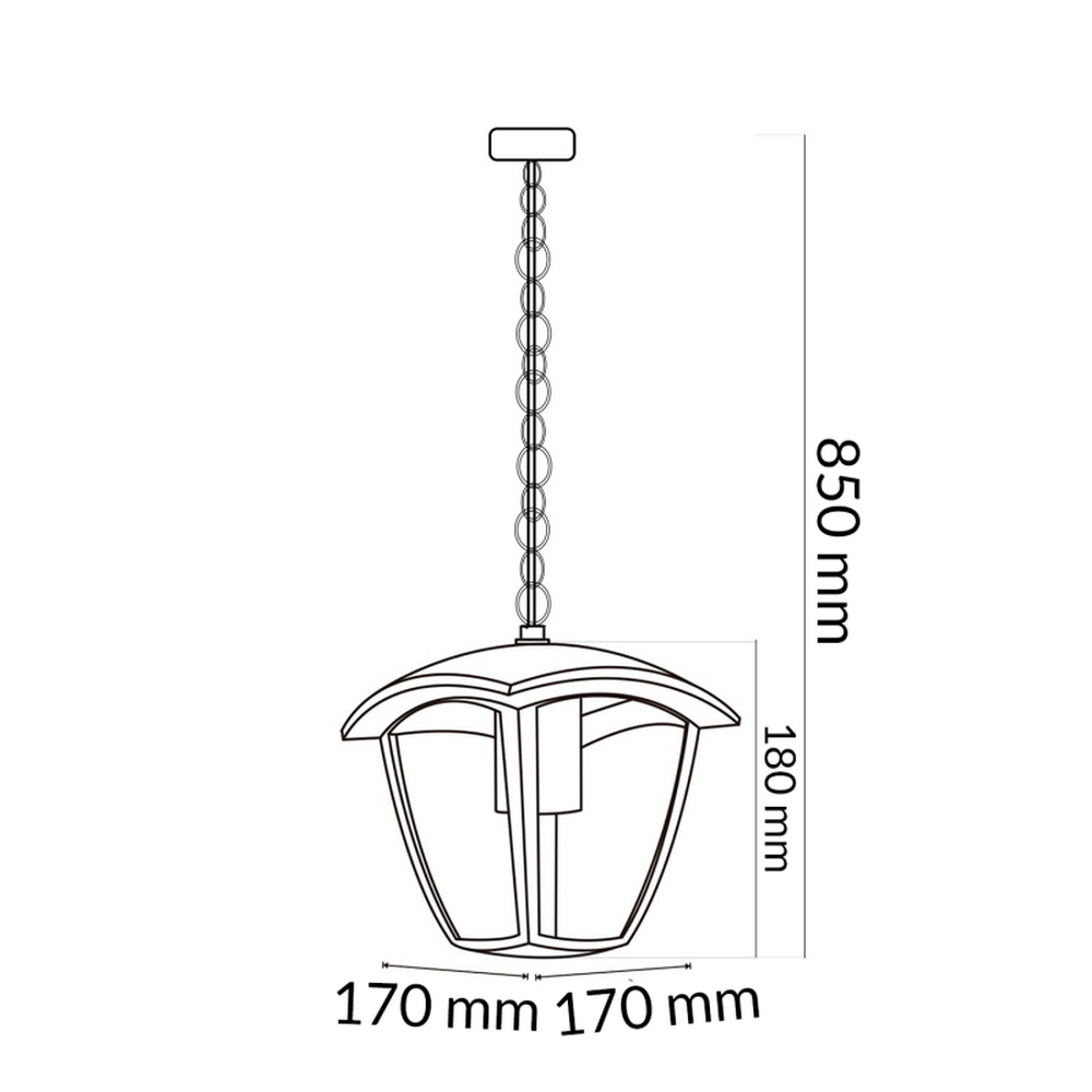 Lanterna da soffitto Ronse Nera IP44 1 x E27 M LEDME - Foto 1