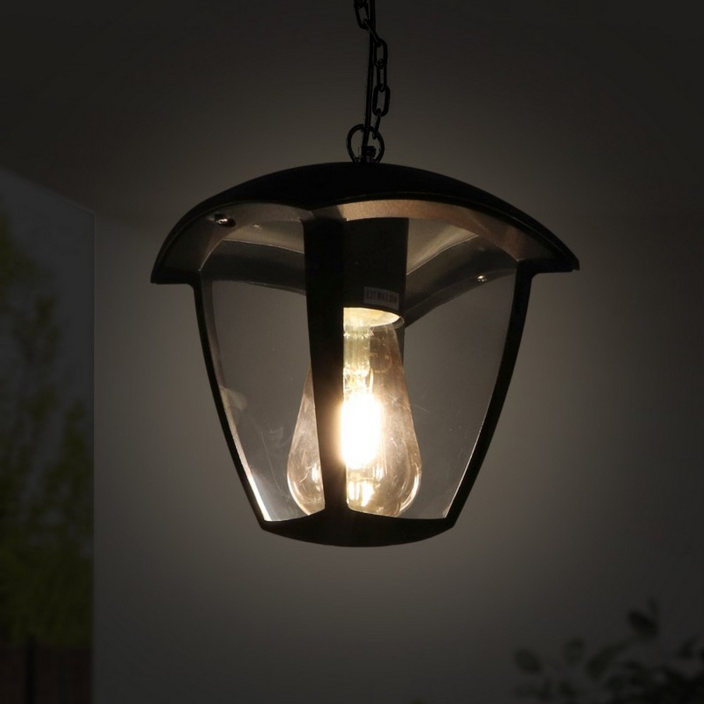 Lanterna da soffitto Ronse Nera IP44 1 x E27 M LEDME - Foto 2