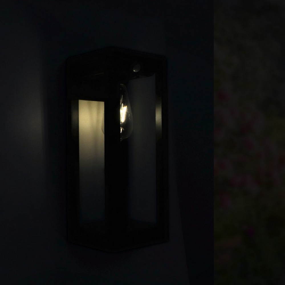 Lanterna Led da parete Delhi Plus 2,5W Nero con pannello solare IP54 Bianco caldo 2700K con sensore crepuscolare e di movimento iSG Lighting - Foto 2
