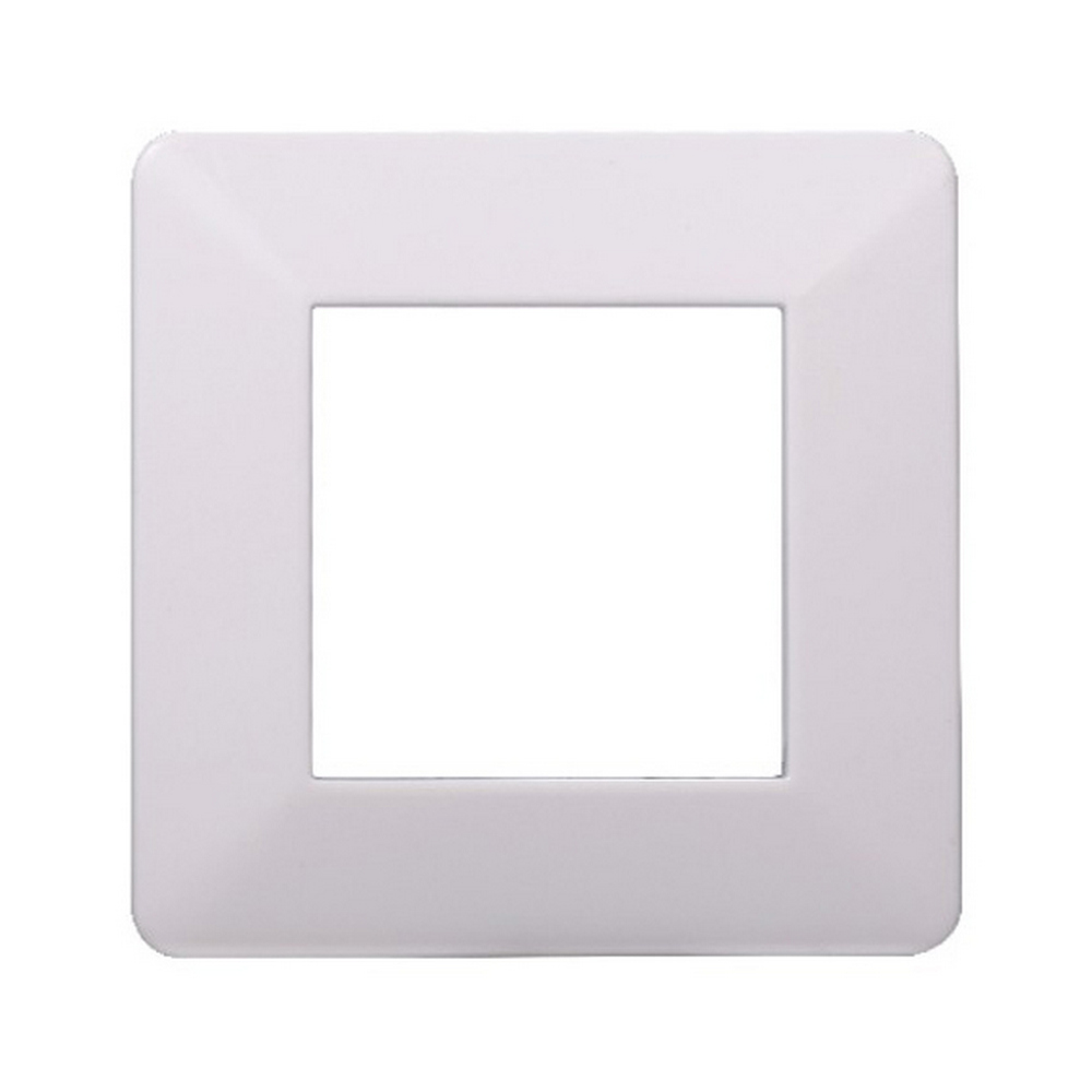 Foto principale Placca 2 moduli 502 in plastica bianca compatibile anche con Vimar Plana