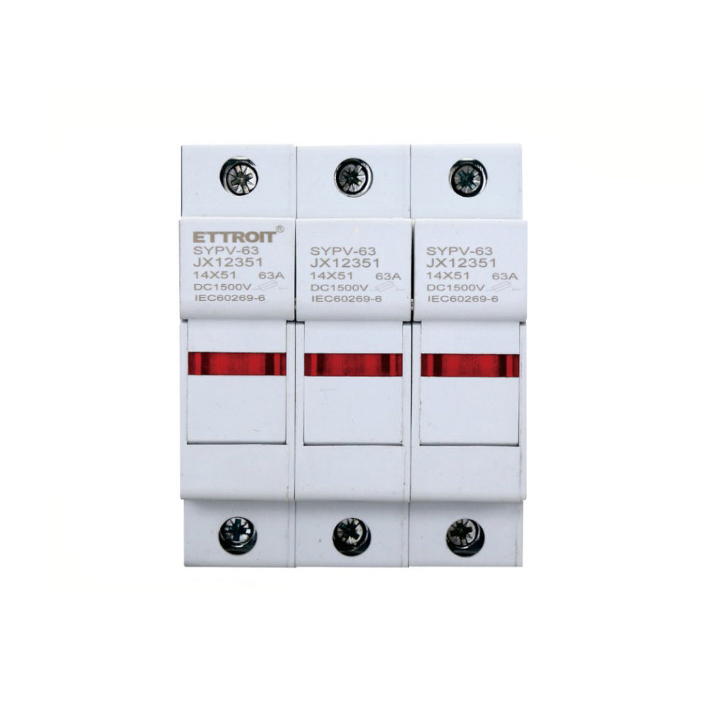 Portafusibile per impianti elettrici modulare DIN supporto per fusibile cilindrico 3P base RT18-63 Ettroit - Foto 1