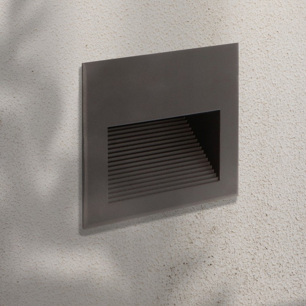 Segnapasso Led Enfine 10W Nero da incasso a parete Quadrata IP65 Bianco caldo 3000K M LEDME - Foto 2
