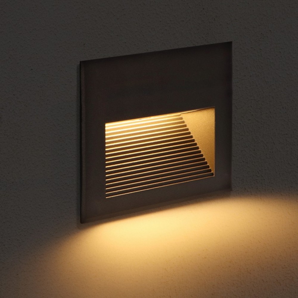 Segnapasso Led Enfine 10W Nero da incasso a parete Quadrata IP65 Bianco caldo 3000K M LEDME - Foto 3