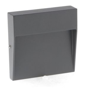 Foto principale Segnapasso Led Plum 3W Grigio a superfice Quadrato IP54 CCT temperatura colore regolabile iSG Lighting