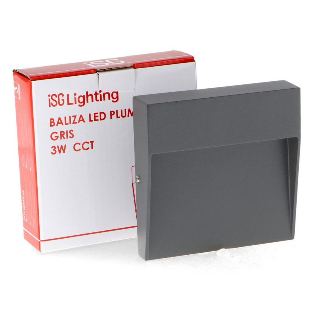 Segnapasso Led Plum 3W Grigio a superfice Quadrato IP54 CCT temperatura colore regolabile iSG Lighting - Foto 4