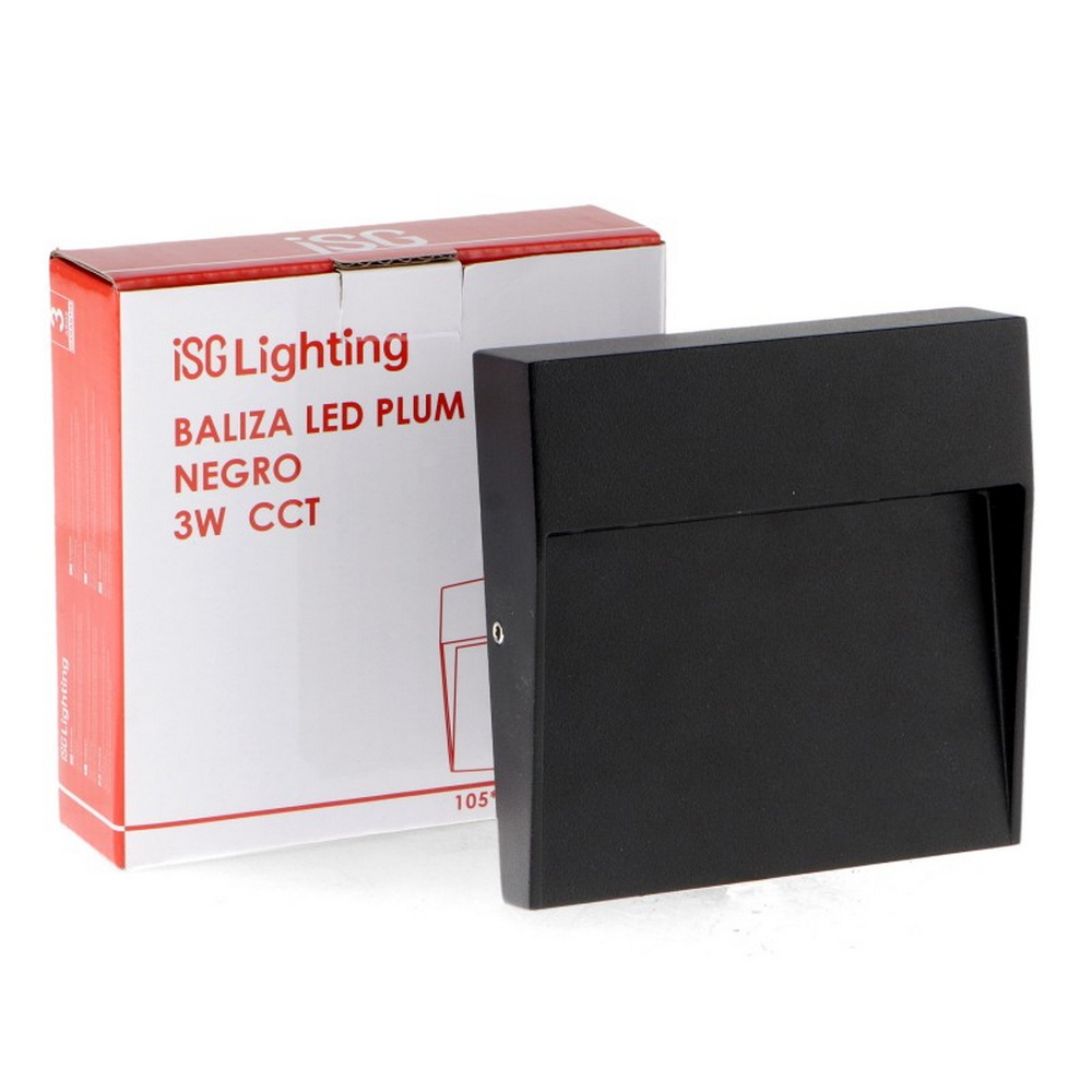 Segnapasso Led Plum 3W Nero a superfice Quadrato IP54 CCT temperatura colore regolabile iSG Lighting - Foto 4