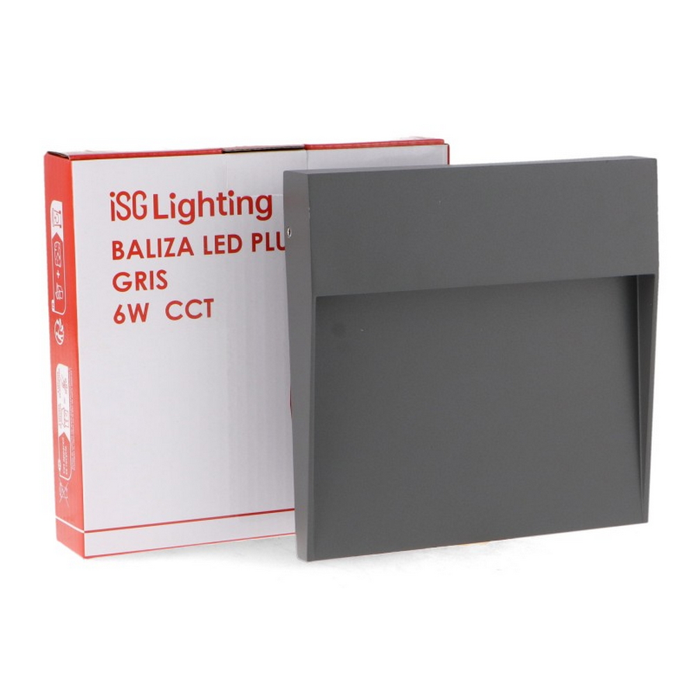 Segnapasso Led Plum 6W Grigio a superfice Quadrato IP54 CCT temperatura colore regolabile iSG Lighting - Foto 4