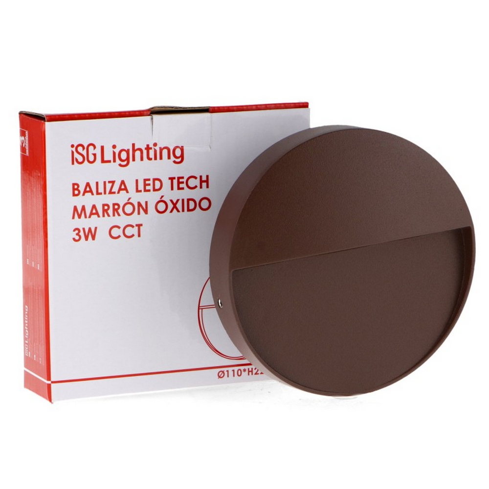 Segnapasso Led Tech 3W Marrone a superfice Rotondo IP54 CCT temperatura colore regolabile iSG Lighting - Foto 4