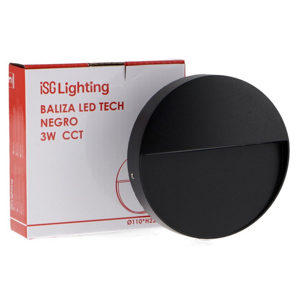 Segnapasso Led Tech 3W Nero a superfice Rotondo IP54 CCT temperatura colore regolabile iSG Lighting - Foto 4