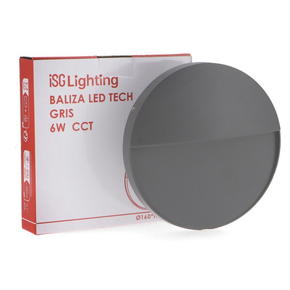 Segnapasso Led Tech 6W Grigio a superfice Rotondo IP54 CCT temperatura colore regolabile iSG Lighting - Foto 4