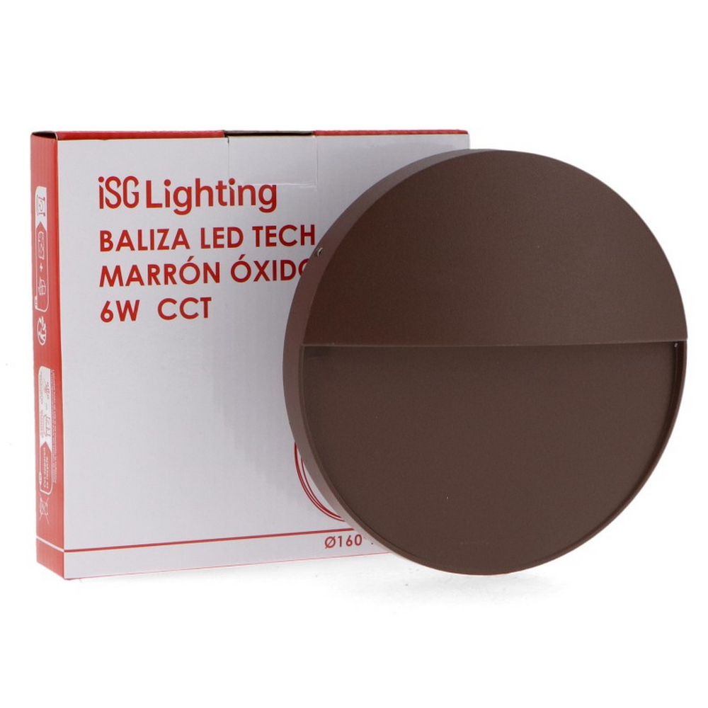 Segnapasso Led Tech 6W Marrone a superfice Rotondo IP54 CCT temperatura colore regolabile iSG Lighting - Foto 4