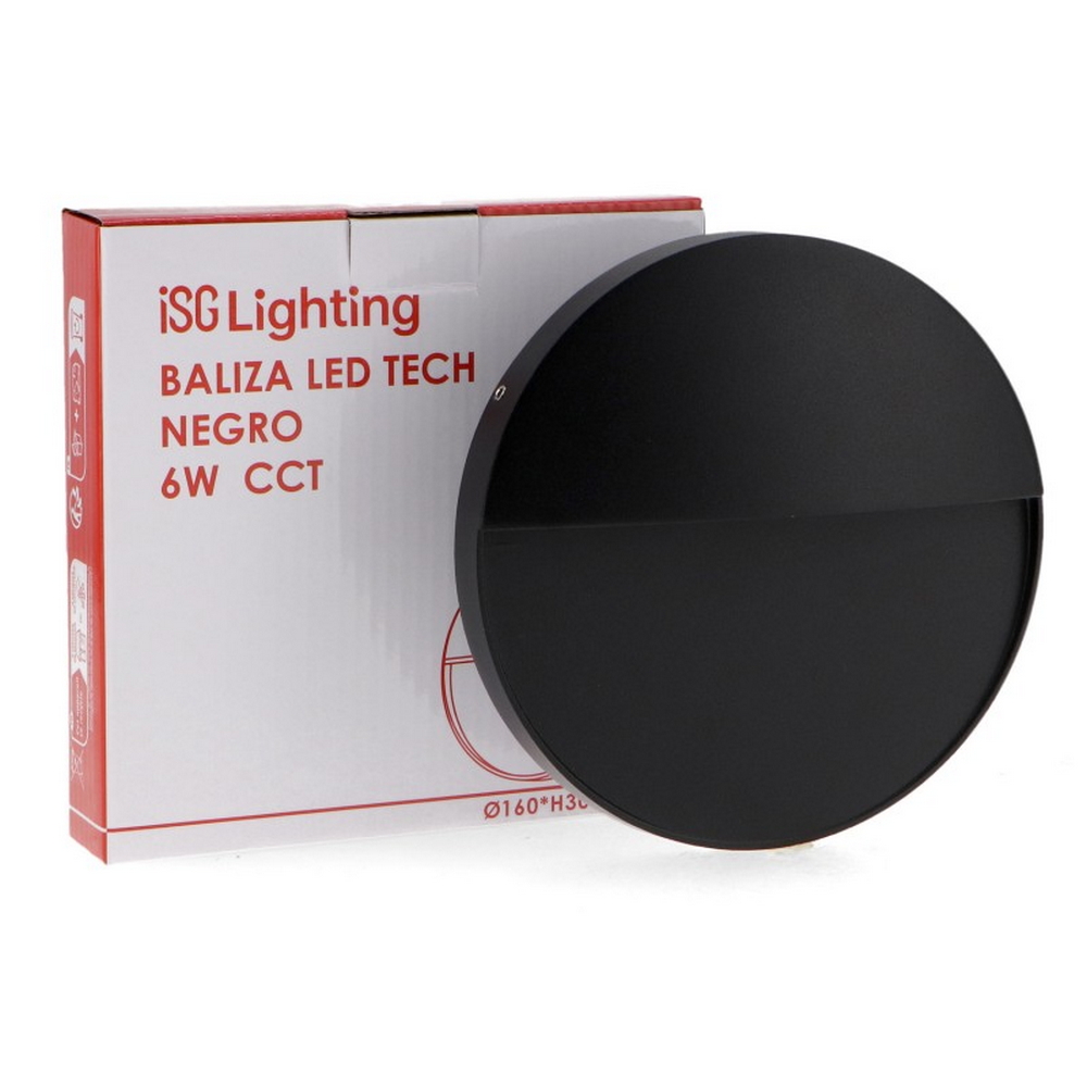 Segnapasso Led Tech 6W Nero a superfice Rotondo IP54 CCT temperatura colore regolabile iSG Lighting - Foto 4
