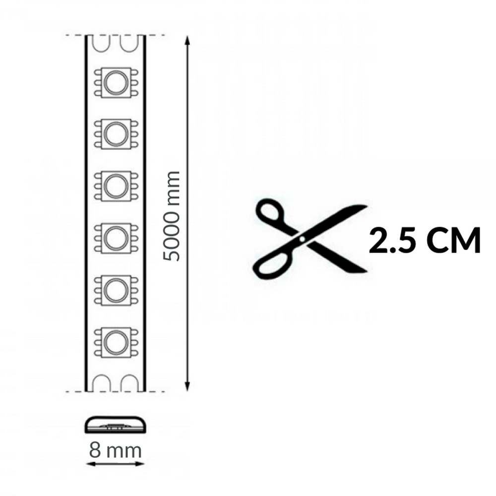 Striscia Led 24V 90W SMD 2835 5 metri IP65 Bianco Neutro 4000K Ziadna M LEDME - Foto 1