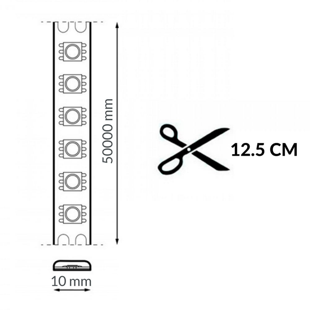 Striscia Led Digitale 24V 50W SMD 2835 5 metri IP20 Bianco freddo 6000K M LEDME - Foto 1