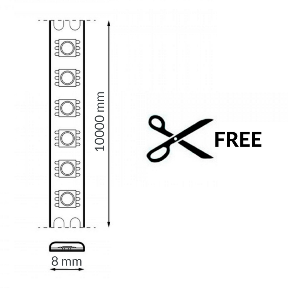 Striscia Led Free Cut 24V 130W COB 10 metri IP20 Bianco neutro 4000K M LEDME - Foto 1