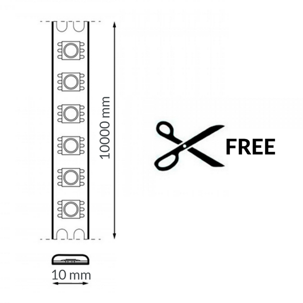Striscia Led Free Cut 24V 130W COB 10 metri IP65 Bianco neutro 4000K M LEDME - Foto 1