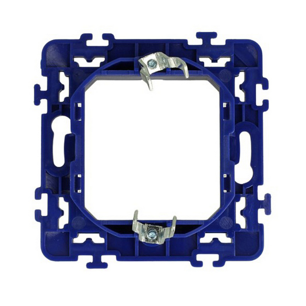 Supporto portafrutti 2 moduli 502 in plastica trasparente blu compatibile anche con BTicino Livinglight - Foto 1