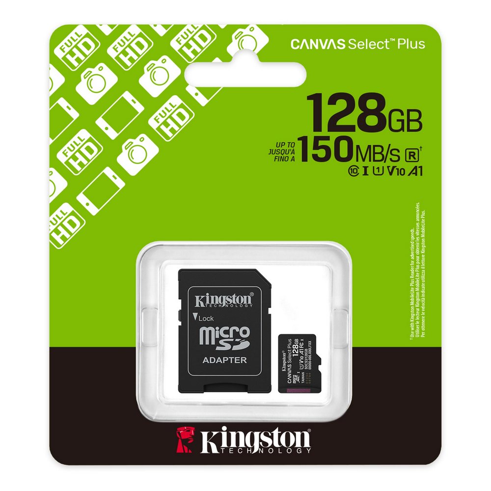 Foto principale Scheda di memoria Kingston Micro SD XC 128GB SDCS3 150MB/s con adattatore SD