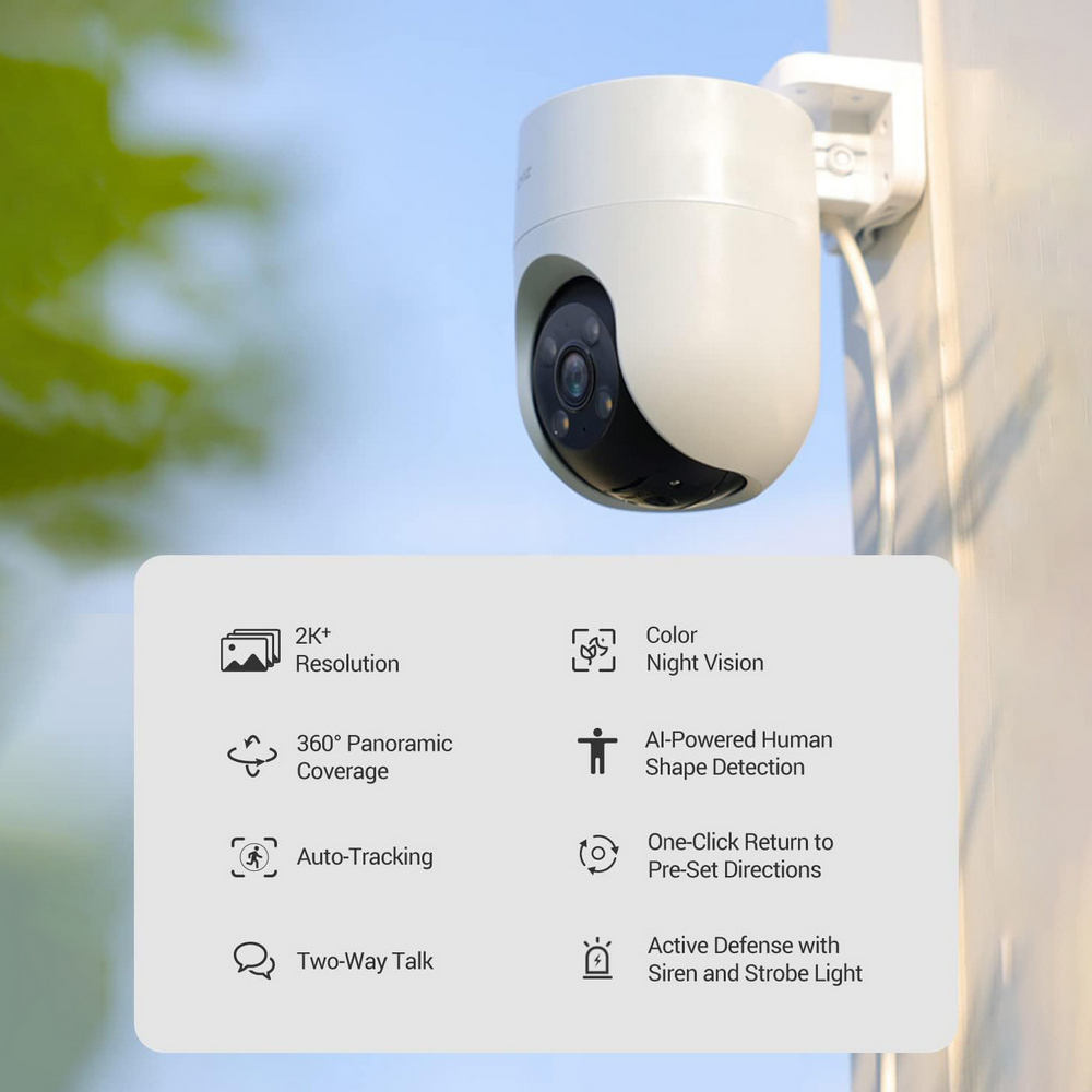 Telecamera di sorveglianza EZVIZ H8C WiFi 2K 1440p motorizzata visione notturna segnalazione luminosa per esterno - Foto 3