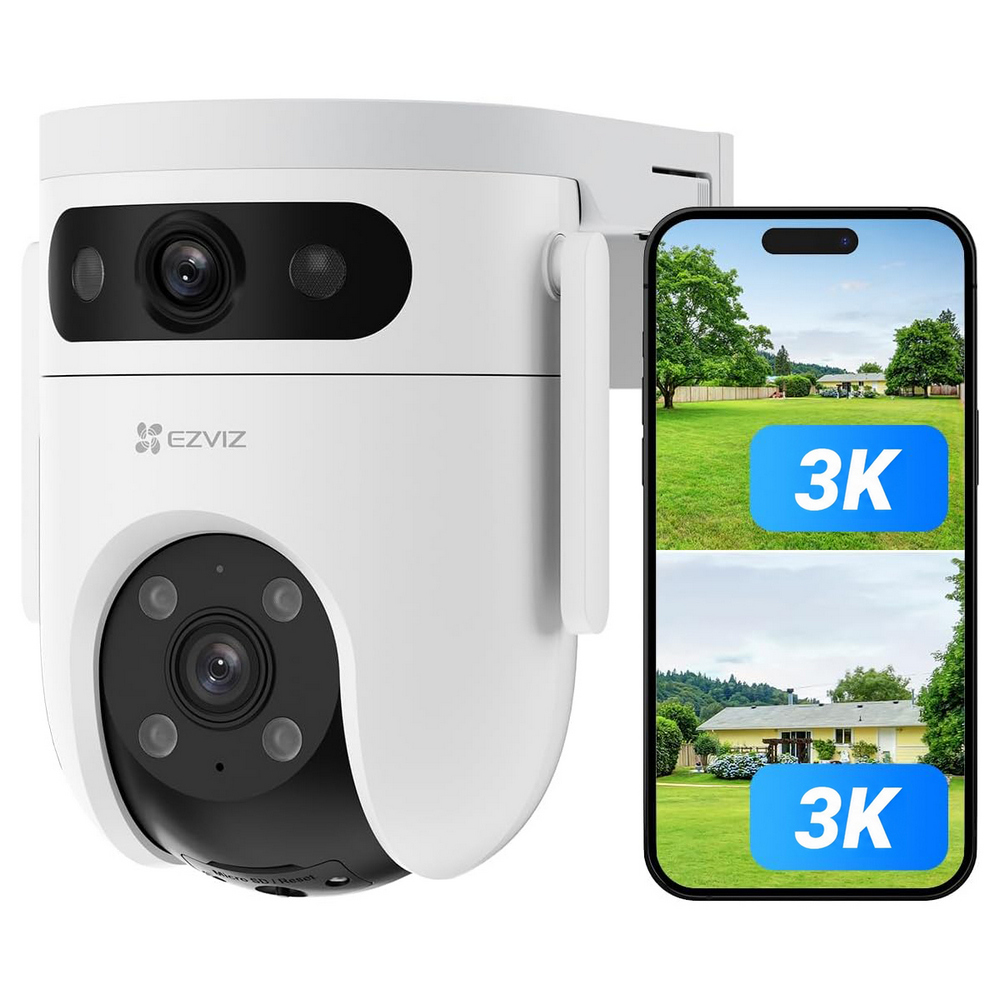Telecamera di sorveglianza EZVIZ H9C WiFi Dual 3K 1620p doppo obiettivo motorizzata visione notturna segnalazione luminosa per esterno - Foto 2