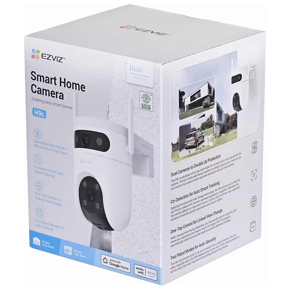 Telecamera di sorveglianza EZVIZ H9C WiFi Dual 3K 1620p doppo obiettivo motorizzata visione notturna segnalazione luminosa per esterno - Foto 7