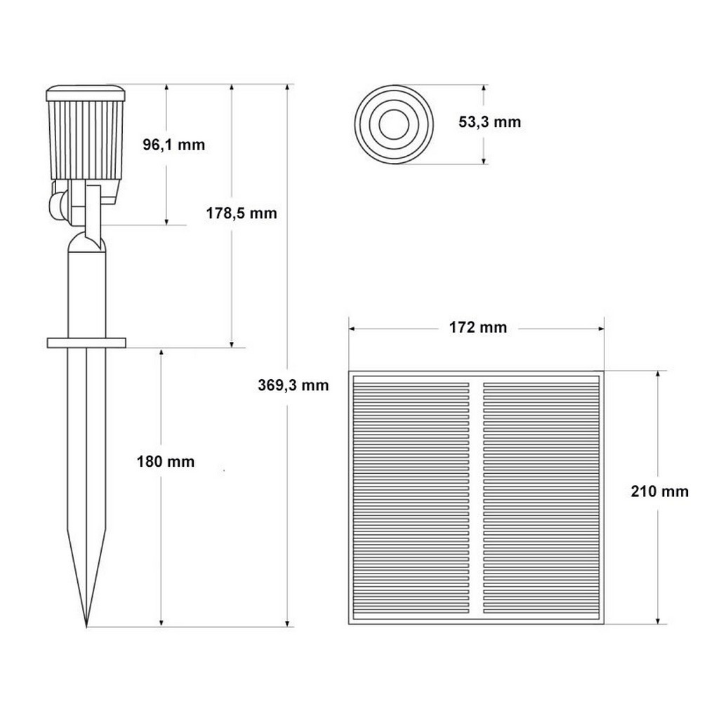 4 Faretti Led con picchetto 5W Nero con pannello solare IP65 Bianco caldo 3000K con sensore crepuscolare Roxi M LEDME - Foto 1