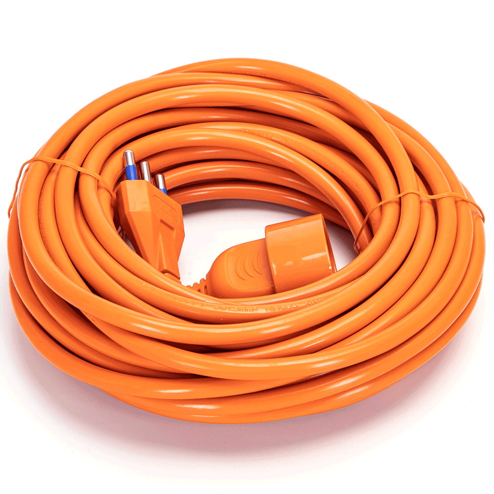 Foto principale Cavo prolunga elettrico da 15m – Spina 16A 2P+T e Presa Schuko+Bipasso 16A 2P+T Arancione Aigostar