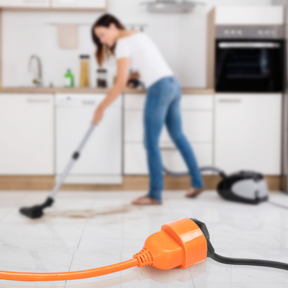 Cavo prolunga elettrico da 30m – Spina 16A 2P+T e Presa Schuko+Bipasso 16A 2P+T Arancione Aigostar - Foto 3