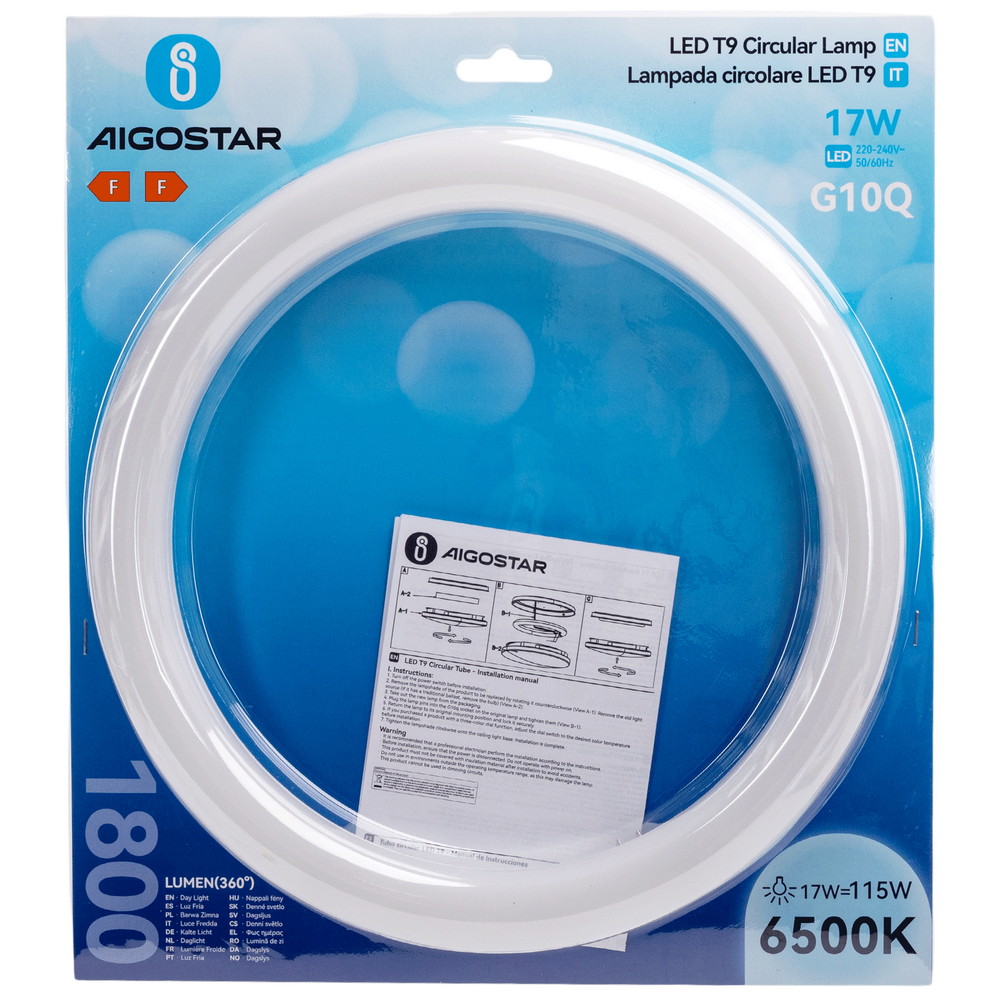 Circolina Led G10Q T9 30cm da 17W in plastica Bianco freddo 6500K Aigostar - Foto 5