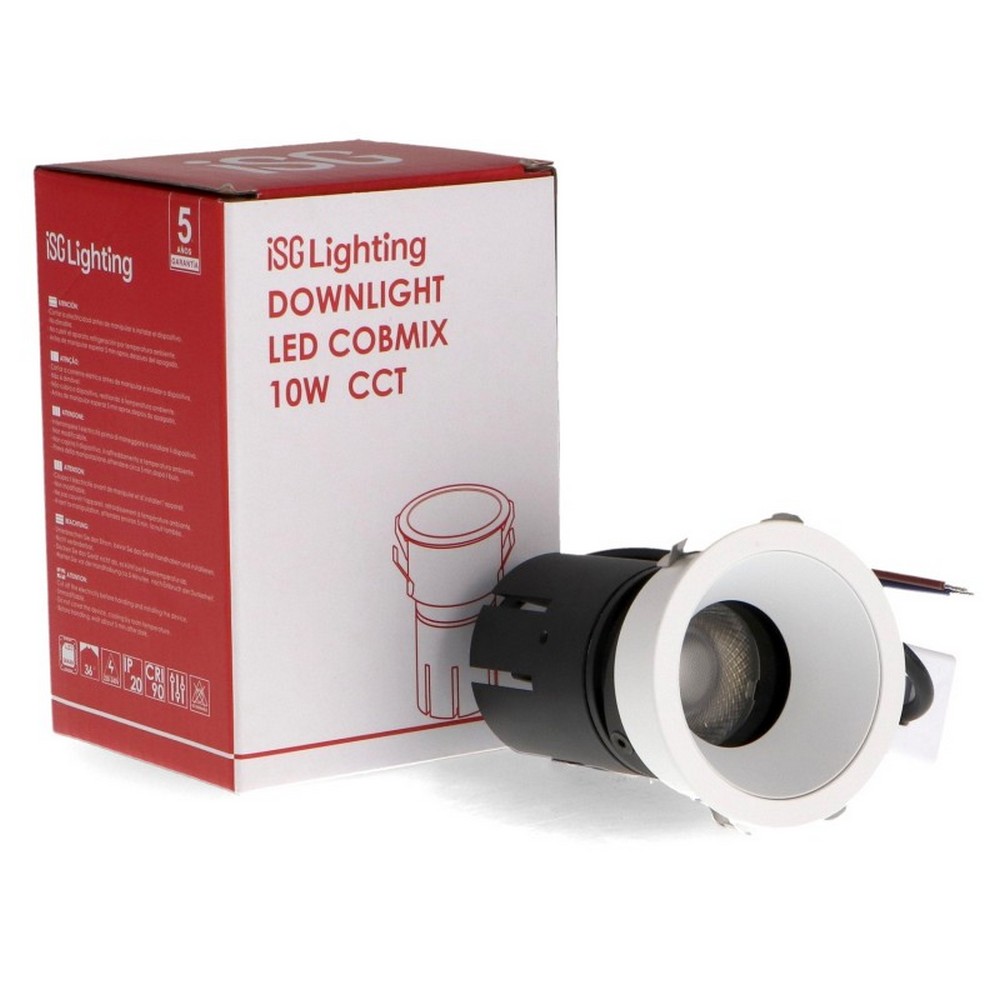 Faretto Led da incasso 10W Rotondo Orientabile Cornice bianca Apertura 36 gradi CCT temperatura colore regolabile iSG Lighting - Foto 2