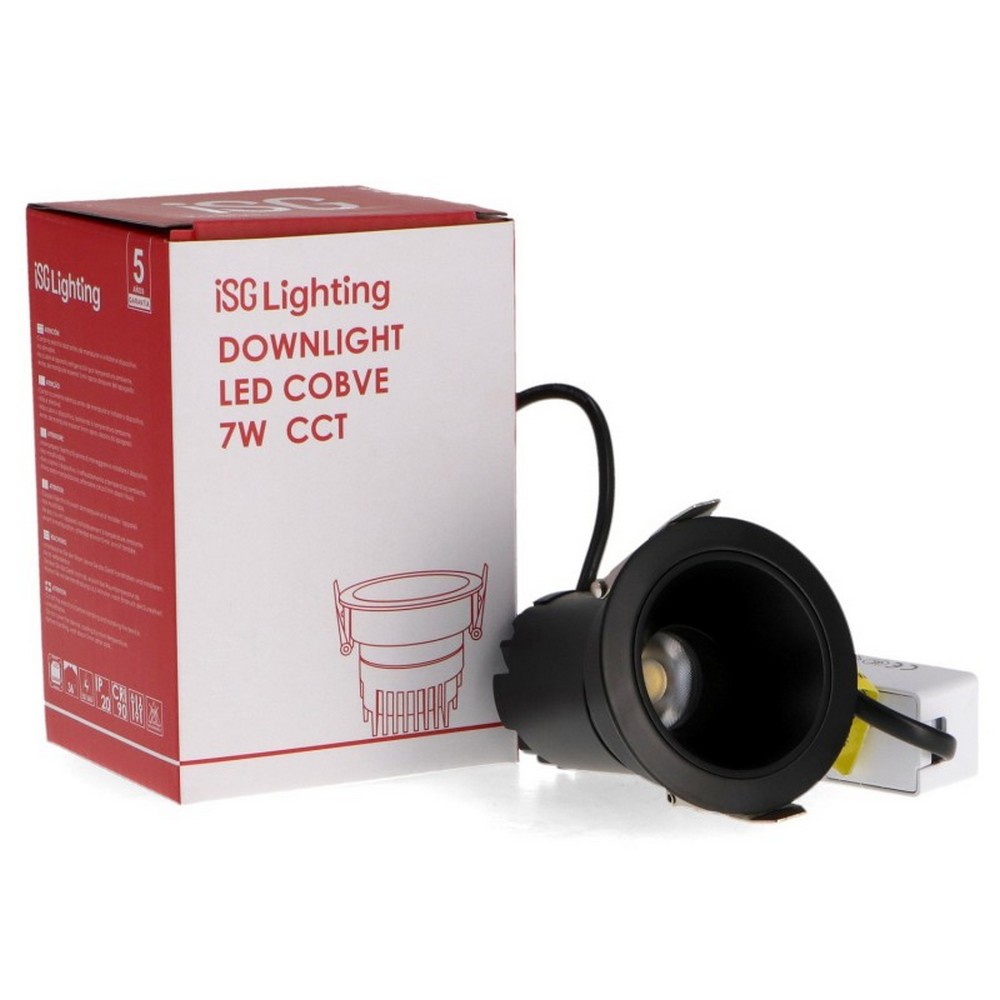Faretto Led da incasso Cobve 7W Rotondo Cornice nera Apertura 36 gradi CCT temperatura colore regolabile iSG Lighting - Foto 2