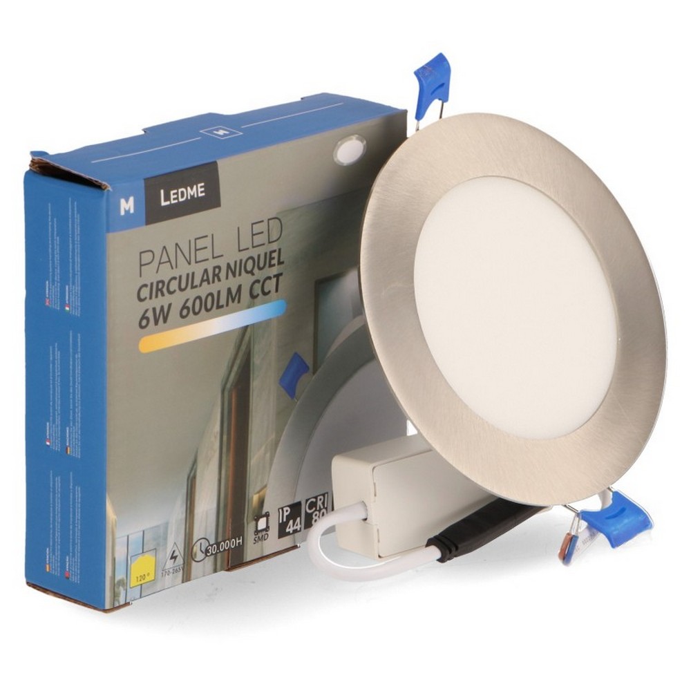 Faretto Led da incasso Nickel 6W Rotondo Cornice argento Apertura 120 gradi CCT temperatura colore regolabile M LEDME - Foto 2