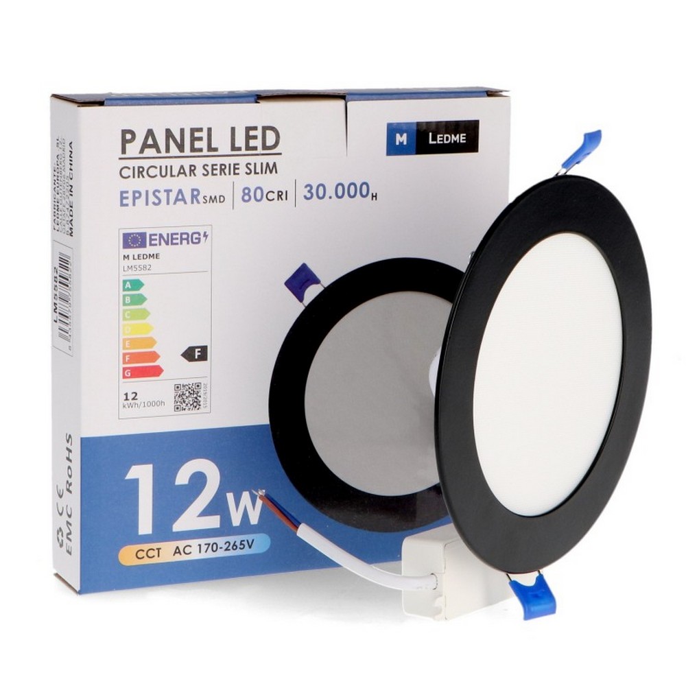 Faretto Led da incasso Slim 12W Rotondo Cornice nera Apertura 120 gradi CCT temperatura colore regolabile M LEDME - Foto 2