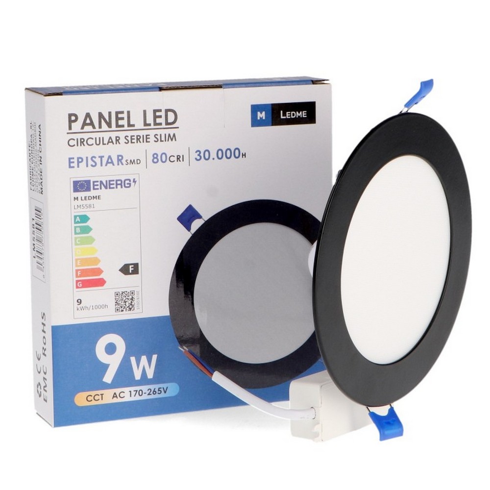 Faretto Led da incasso Slim 9W Rotondo Cornice nera Apertura 120 gradi CCT temperatura colore regolabile M LEDME - Foto 2