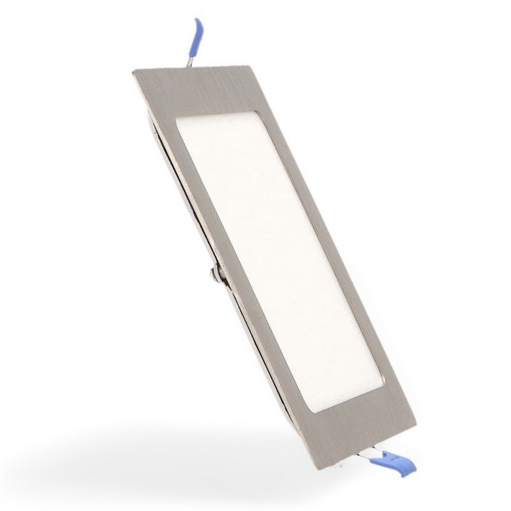 Foto principale Faretto Led da incasso Slim Nickel 12W Quadrato Cornice argento Apertura 120 gradi CCT temperatura colore regolabile M LEDME
