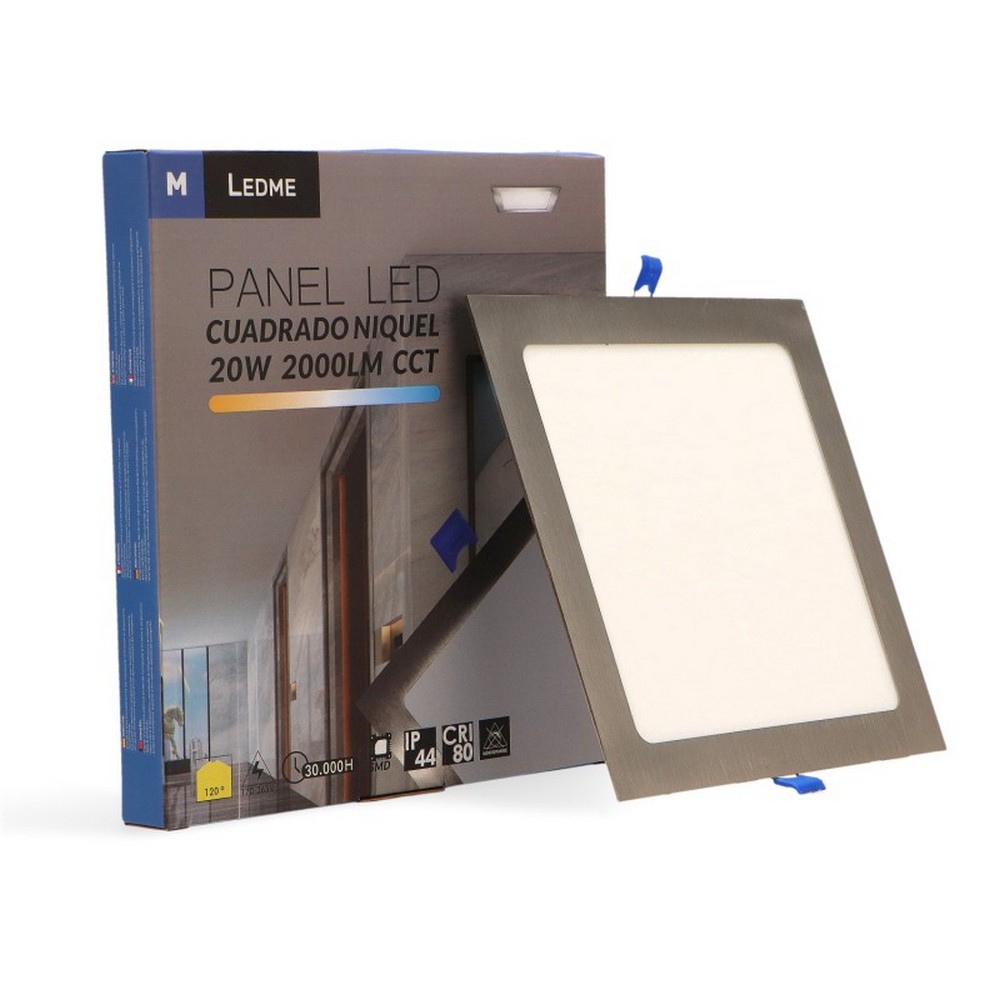 Faretto Led da incasso Slim Nickel 20W Quadrato Cornice argento Apertura 120 gradi CCT temperatura colore regolabile M LEDME - Foto 2