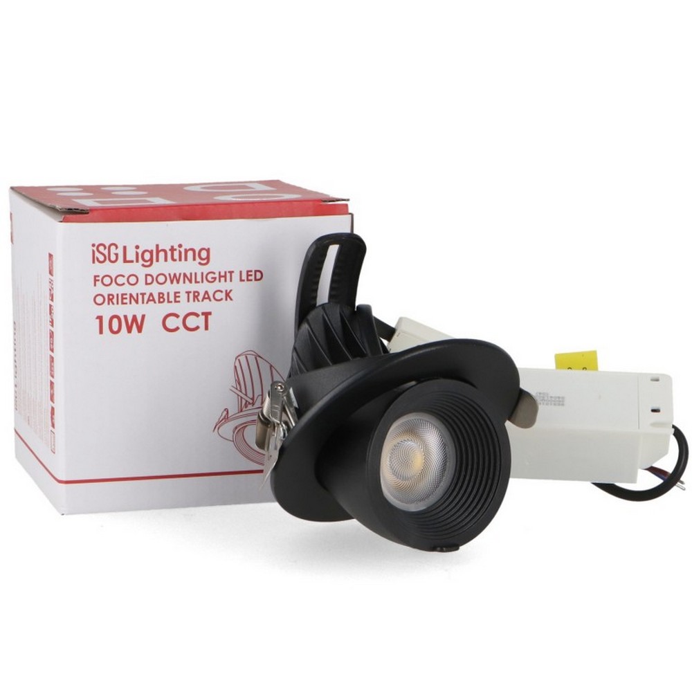 Faretto Led da incasso Track 10W Rotondo Orientabile Cornice nera Apertura 36 gradi CCT temperatura colore regolabile iSG Lighting - Foto 2