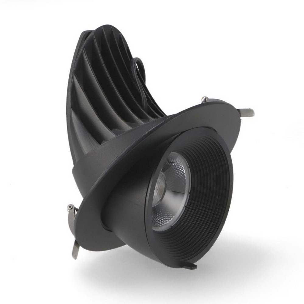 Foto principale Faretto Led da incasso Track 30W Rotondo Orientabile Cornice nera Apertura 36 gradi CCT temperatura colore regolabile iSG Lighting