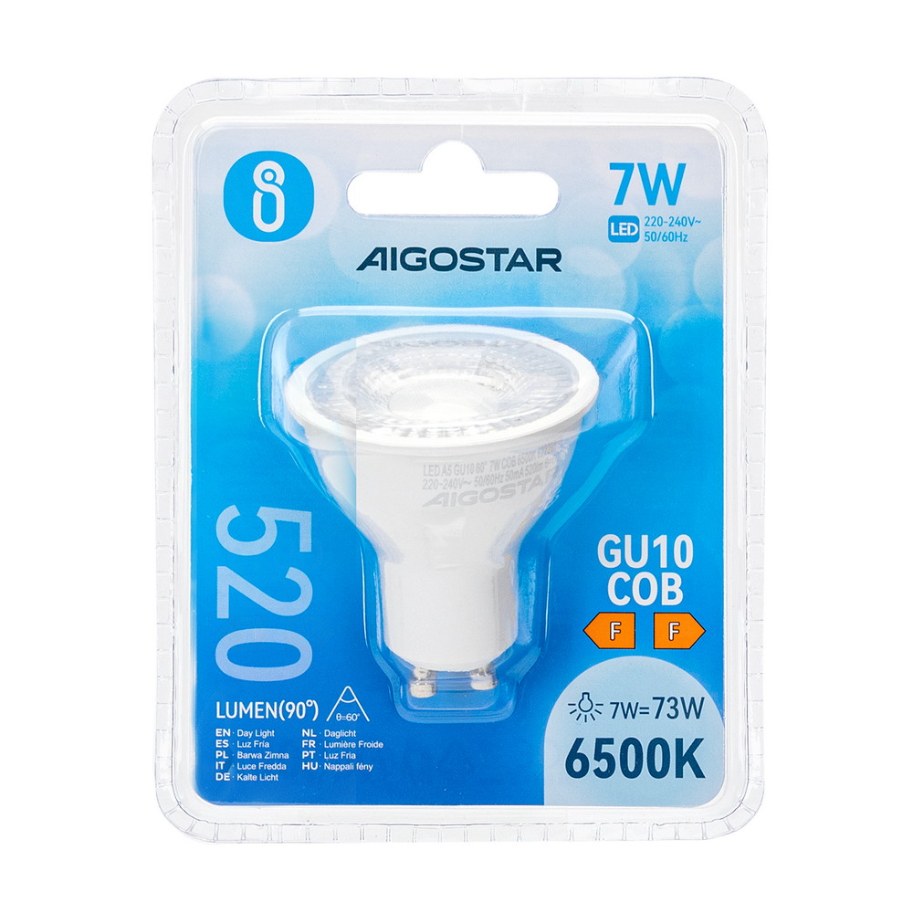 Faretto Led GU10 7W COB Apertura 63 gradi Bianco freddo 6500K Aigostar - Foto 4