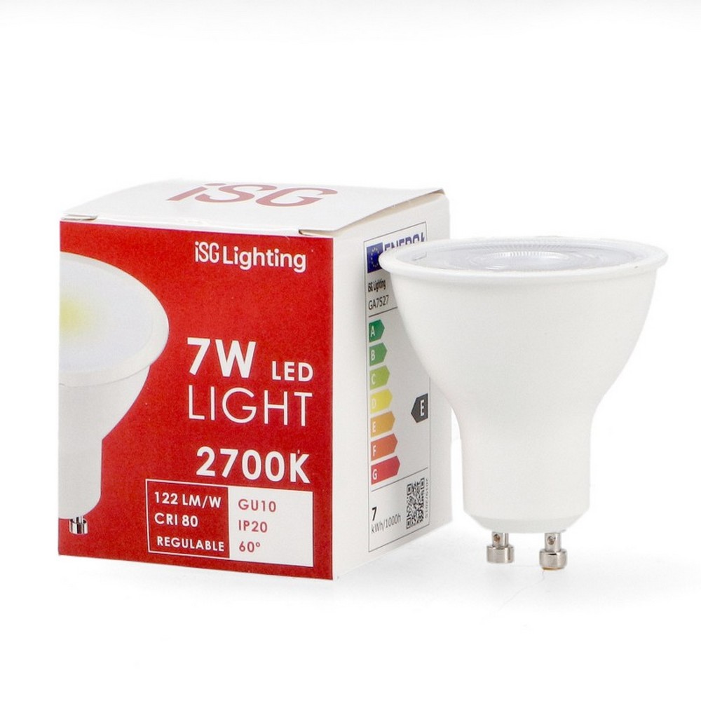Faretto Led GU10 7W SMD Apertura 60 gradi Bianco caldo 3000K iSG Lighting - Foto 2