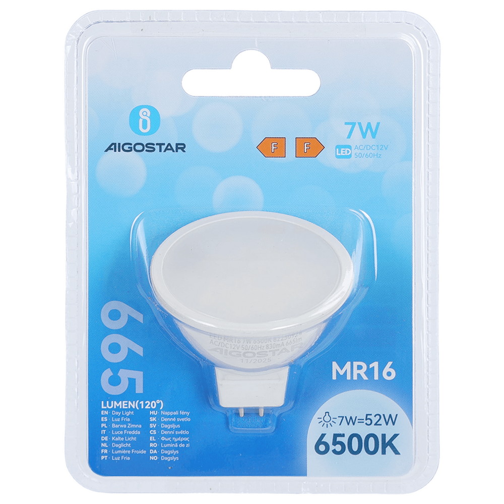 Faretto Led MR16 7W Apertura 100 gradi Bianco freddo 6500K Aigostar - Foto 3
