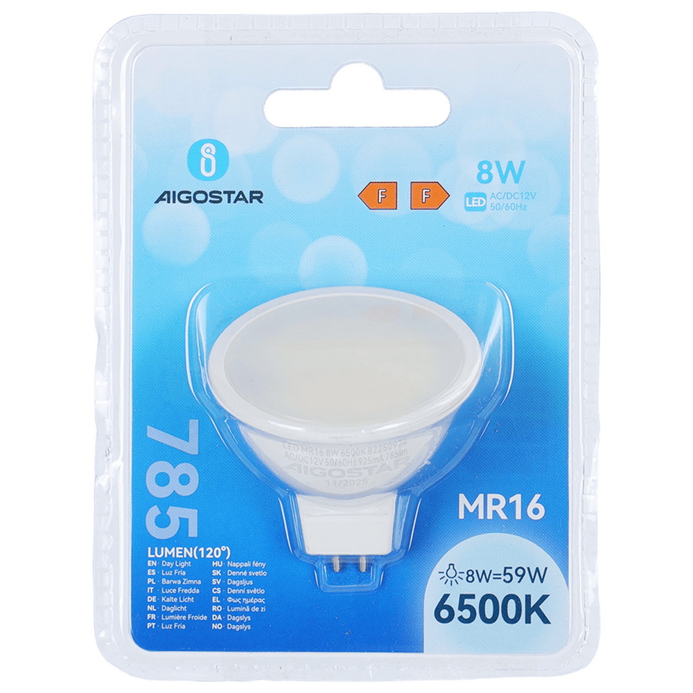 Faretto Led MR16 8W Apertura 100 gradi Bianco freddo 6500K Aigostar - Foto 3