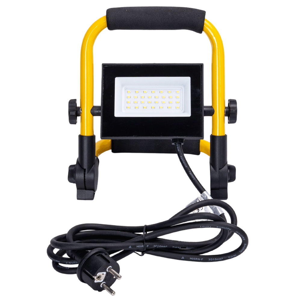 Faro Led da lavoro portatile 20W Nero e giallo IP65 Bianco freddo 6500K Aigostar - Foto 1