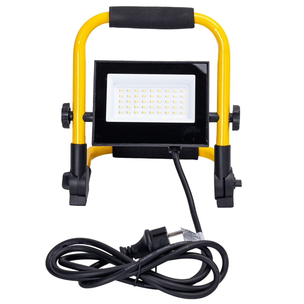 Faro Led da lavoro portatile 30W Nero e giallo IP65 Bianco freddo 6500K Aigostar - Foto 1
